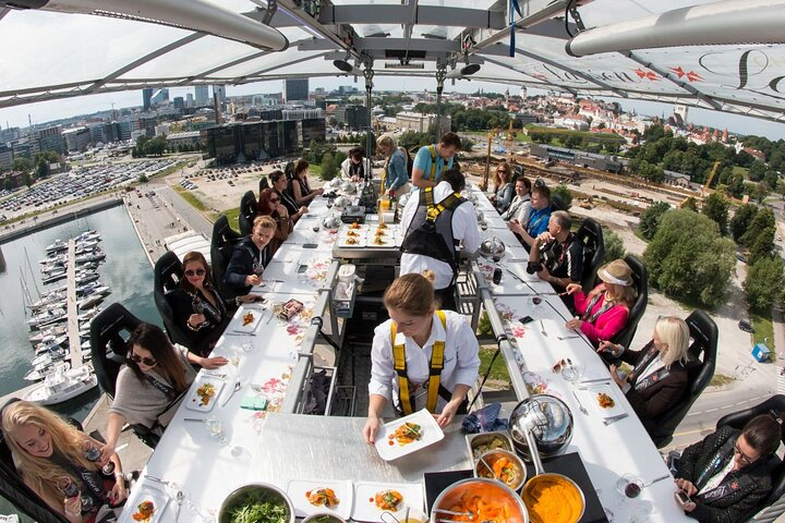 Savor gourmet cuisine high above the city where breathtaking views and delightful flavors combine for an unforgettable dining adventure in the heart of Dubai.